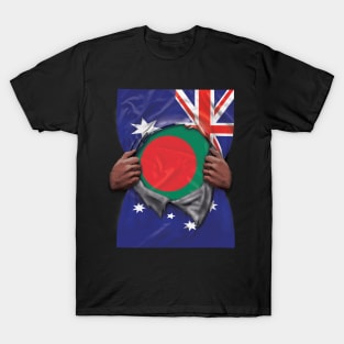 Bangladesh Flag Australian Flag Ripped Open - Gift for Bengali From Bangladesh T-Shirt